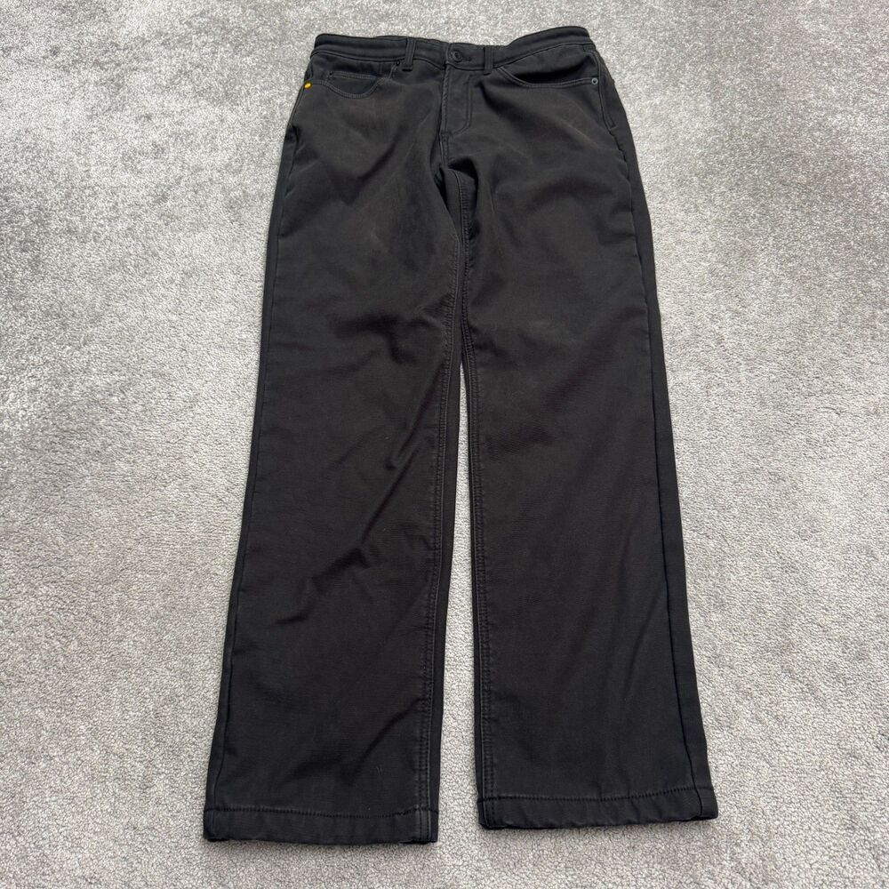 Cat Catterpillar Fleece Lined Work Pants Mens 34x34 Black Heavyweight Stretch